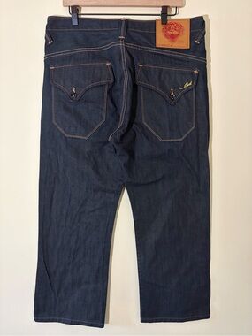 Y2K Ed Hardy Selvedge Embroidered Dark Wash Vintage Jeans 36